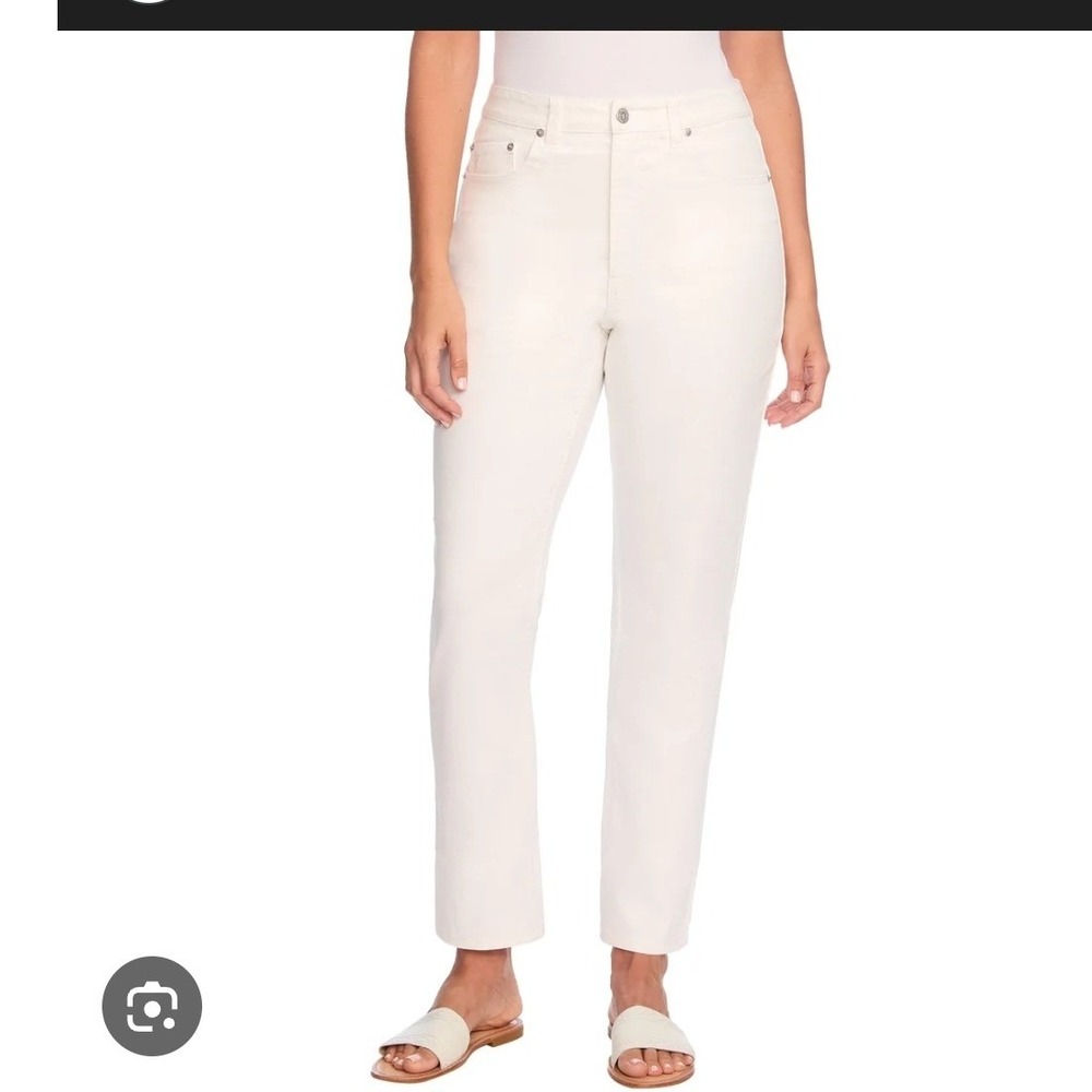 Frye Womens High Rise Straight Leg Jeans Ivory White Denim Size 16/34 1859395